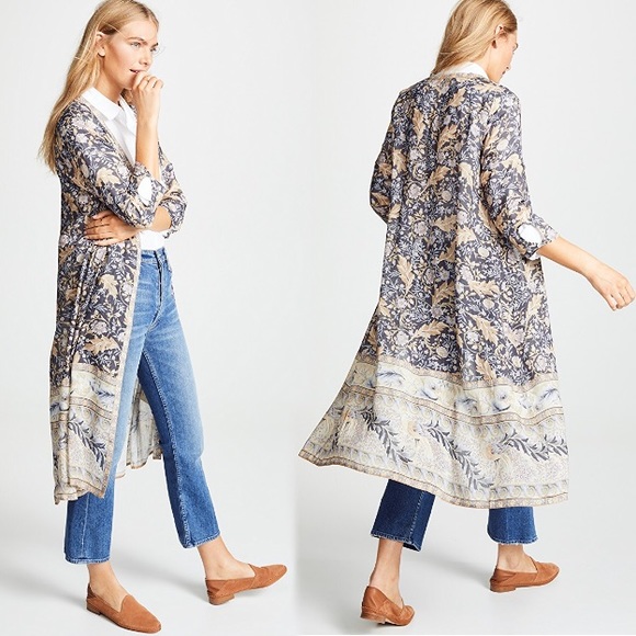 Maxi Duster KIMONO Oasis Nightshade Robe Floral - Picture 2 of 4